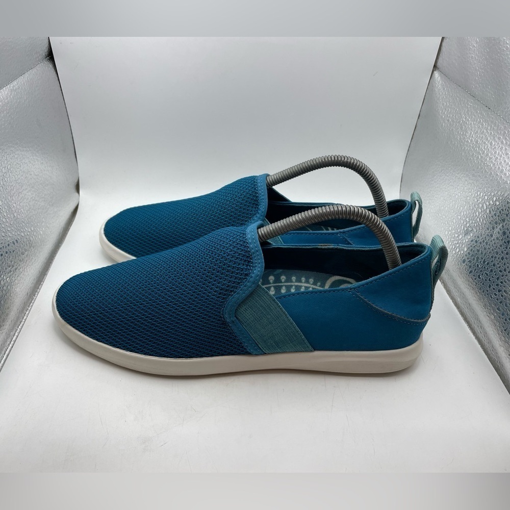 Olukai Hale’Iwa women’s blue mesh loafers size 9.5